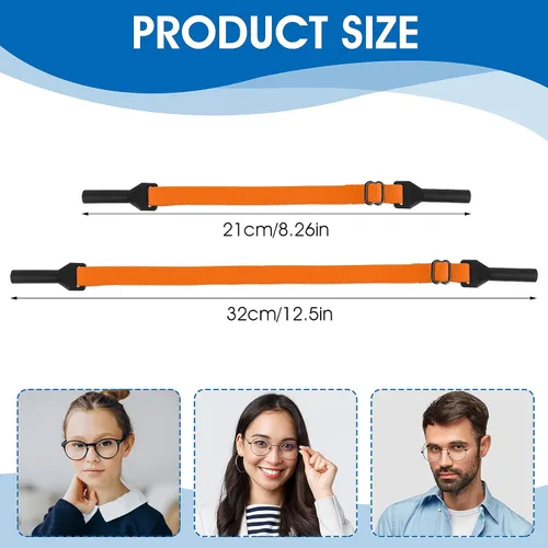 Miniatura 2 de Amabro Adjustable Glasses Straps, 4 PCS Universal Eyewear Retainer Lanyards No Tail for Men, Women, Kids