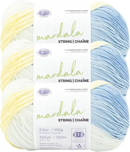 Miniatura 13 de Lion Brand Yarn Hilo Mandala String, Hilo Fingering para Tejer y Crochet, Acoustic, 1 Paquete