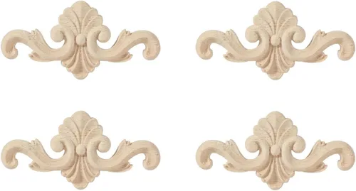 Miniatura 34 de Apliques de madera - Onlays tallados a mano (sin pintar) para puerta, pared, gabinete, chimenea y armario