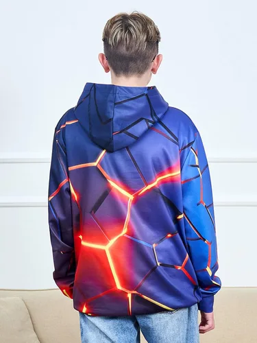 Miniatura 5 de UNICOMIDEA - Sudadera unisex para niños con estampado 3D, sudadera con bolsillo para 3-15 años