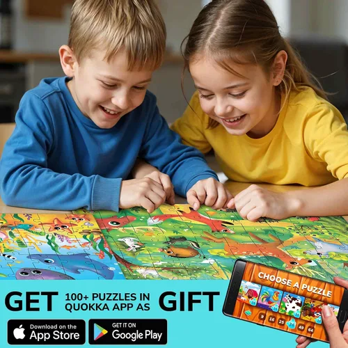 Miniatura 5 de QUOKKA Rompecabezas para niños de 4 a 6 años – Juego de rompecabezas de 4 x 60 para niños pequeños de 3 a 5 años – Juguetes de animales para niños