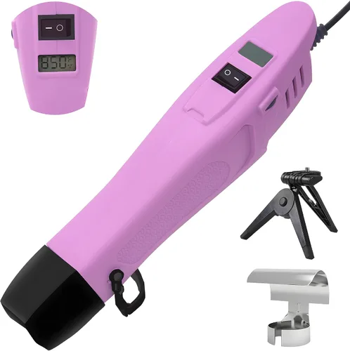 Miniatura 8 de mofa Mini pistola de calor de temperatura variable de 350 W, 250 ℉ ~ 850 ℉ (302.0 °F - 842.0 °F), calentamiento rápido, pantalla digital LCD, Negro