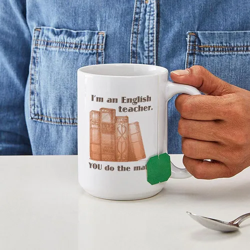 Miniatura 6 de CafePress Taza de café de cerámica para profesor/matemáticas inglesas, taza de té de 15 onzas