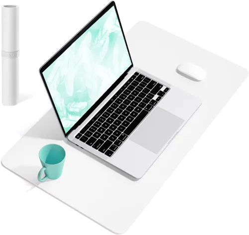 Miniatura 8 de YSAGi Almohadilla de escritorio de piel antideslizante, tapete impermeable para teclado de computadora portátil, protector de mesa y alfombrilla