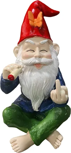 Miniatura 8 de Estatua divertida de gnomos de jardín para exteriores, decoración de resina de las 5 en punto, resistente a la intemperie, regalo de humor