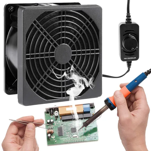 Ventilador removedor de humo de soldadura con controlador de velocidad, extractor de humos, prevención de humo, enfriador ajustable de 4.724 in y