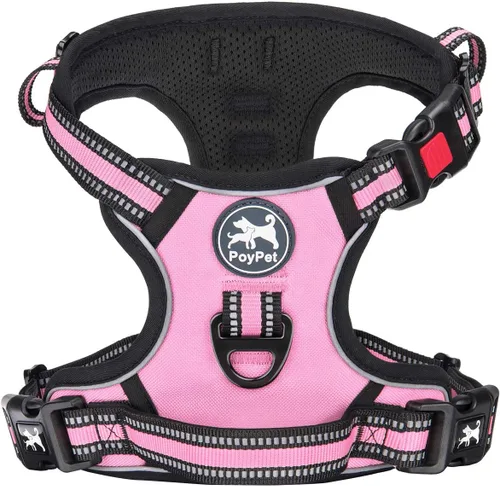 Miniatura 8 de PoyPet - Arnés para perro sin tirones, chaleco reflectante ajustable para mascotas con asa acolchada de fácil control para perros pequeños, medianos