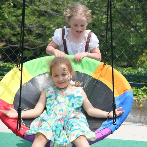 Miniatura 12 de Columpio de platillo – Asiento de columpio de árbol de 40 pulgadas con tela Oxford impermeable 900D para niños y adultos Capacidad de peso de 700
