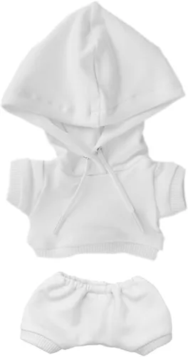 Miniatura 10 de niannyyhouse Ropa deportiva de felpa de 7.9 in, ropa deportiva elástica y sólida, con capucha, pantalones, juguete de peluche suave, accesorios