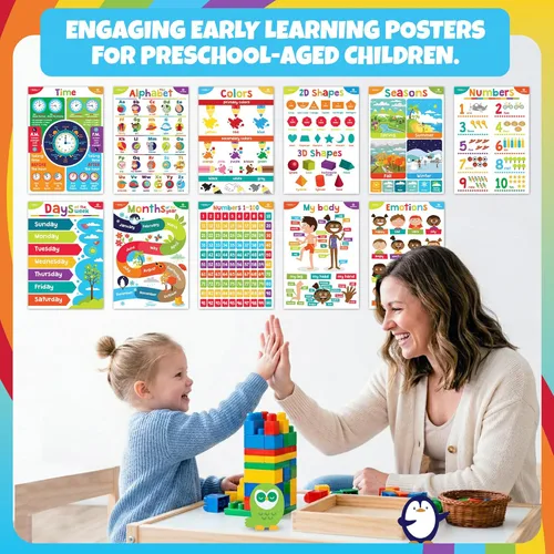 Miniatura 5 de Sproutbrite Carteles educativos para niños pequeños, carteles de aula, decoración de sala de juegos, decoración de aula de guardería, artículos