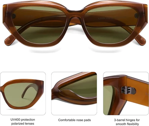 Miniatura 28 de SOJOS Gafas de sol polarizadas de ojo de gato lindo de moda para mujer Cateye SJ2237