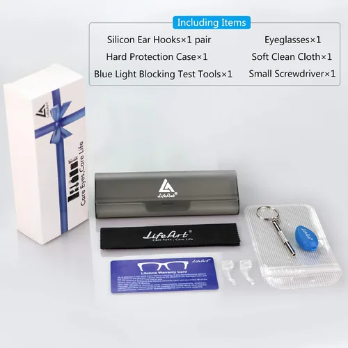 Miniatura 8 de LifeArt - Anteojos con bloqueo de luz azul, antifatiga ocular, anteojos de lectura para computadora con bisagra de resorte, anteojos para jugar