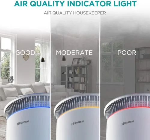 Miniatura 2 de Hisense Purificador de aire con tecnología HEPA verdadera, purificador de aire para alergias en el hogar, mascotas, fumadores de caspa