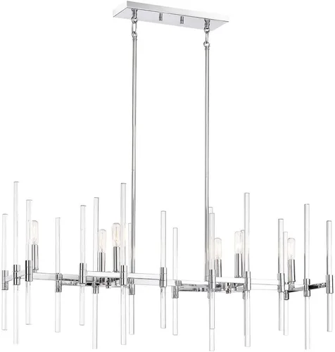 Miniatura 2 de Minka Lavery 3096-77 - Lámpara de araña de isla para comedor, 6 luces, 360 vatios, cromada