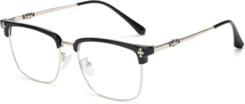 Miniatura 14 de Cyxus Retro Lentes Azules para Hombre - Lentes Cuadrados TR90 con Marco de Metal Blowline, Elegantes y Modernos para Trabajo Diario en Computadora