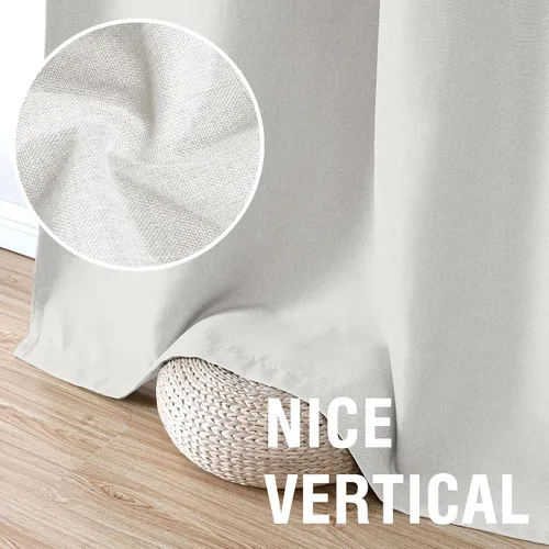 Miniatura 8 de H.VERSAILTEX Cortinas Opacas de Lino de 45 Pulgadas de Largo para Dormitorio/Sala de Estar con Aislamiento Térmico con Ojales, Cortinas con Textura