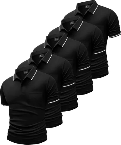 Miniatura 6 de GEEK LIGHTING Paquete de 5 camisas polo para hombre con bolsillo