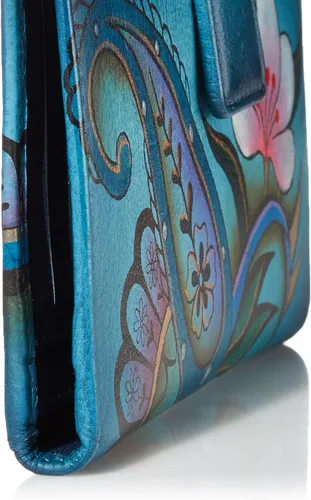 Miniatura 3 de Anna by Anuschka Cartera de dos pliegues de piel auténtica pintada a mano para mujer