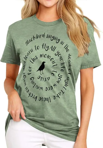 Miniatura 2 de Hubery Camiseta de manga corta con estampado gráfico de Blackbird para mujer