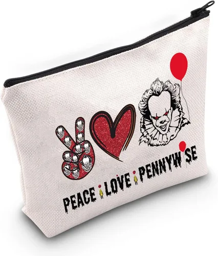 Miniatura 11 de Bolsa de maquillaje cosmética de payasos para fanáticos de la película, regalo de paz, amor, película, maquillaje, cremallera, bolsa de regalo