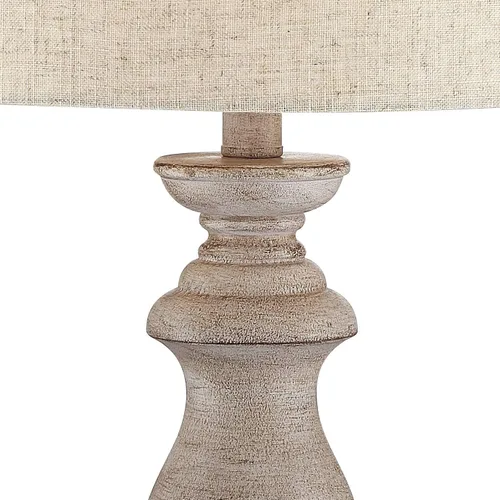 Miniatura 3 de Regency Hill Patsy Country Cottage - Juego de 2 lámparas de mesa tradicionales de 26.5 pulgadas de alto, tela lavada beige, pantalla cónica
