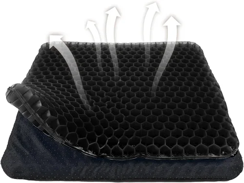 Yimiyaa Cojín de Gel para Asiento, Cojín de Gel Grueso Doble en Forma de Huevo para Alivio del Dolor por Presión, Almohadillas Transpirables para