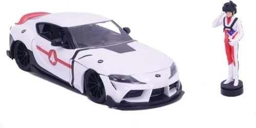 Miniatura 2 de Robotech 1:24 2020 Toyota Supra - Coche fundido a presión y figura de Rick Hunter de 2.75 pulgadas, juguetes para niños y adultos