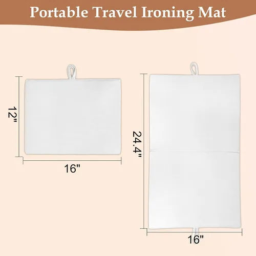 Miniatura 2 de Alfombrilla de planchado plegable de 24" x 16", portátil, pequeña, engrosada, resistente al calor, de algodón y madera, mini tabla de planchar