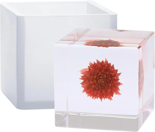 Miniatura 13 de Funshowcase Molde de silicona para pisapapapeles en forma de cubo para manualidades de arcilla polimérica, fabricación de jabón, resina epoxi