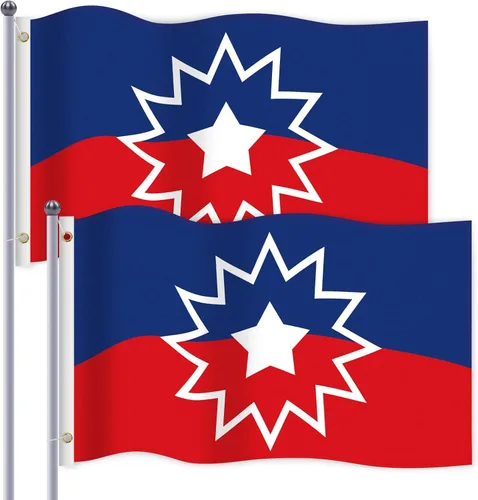 Miniatura 10 de JUNEBRUSHS Paquete de 2 banderas de Juneteenth para exteriores, 3 x 5 pies, bandera afroamericana para decoración del día de junio, exteriores