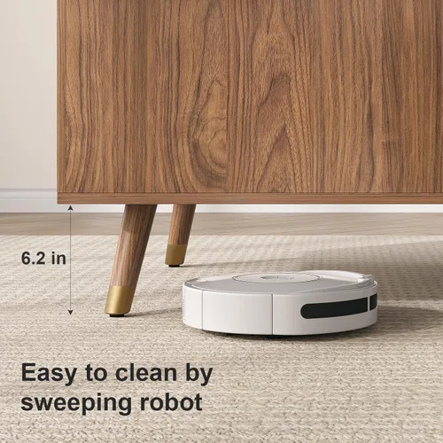 Miniatura 5 de JOINICE - Mesa auxiliar cuadrada con tapa elevable para sala estar u oficina en casa, con almacenamiento, compartimento oculto, estilo moderno Nogal