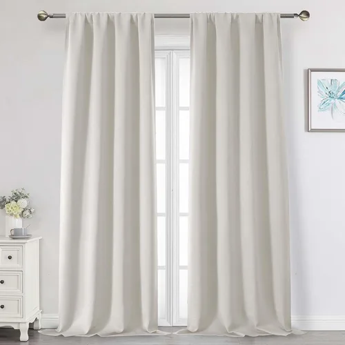 Miniatura 81 de Cortinas opacas para dormitorio, sala de estar, juego de 2 paneles de 54 pulgadas de largo, cortinas de oscurecimiento de habitación con aislamiento