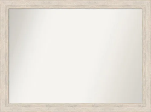 Miniatura 387 de Amanti Art Espejo de baño blanco para sobre el fregadero, 30 x 35 pulgadas, espejo de tocador rectangular estrecho de Eva de oro blanco, marco