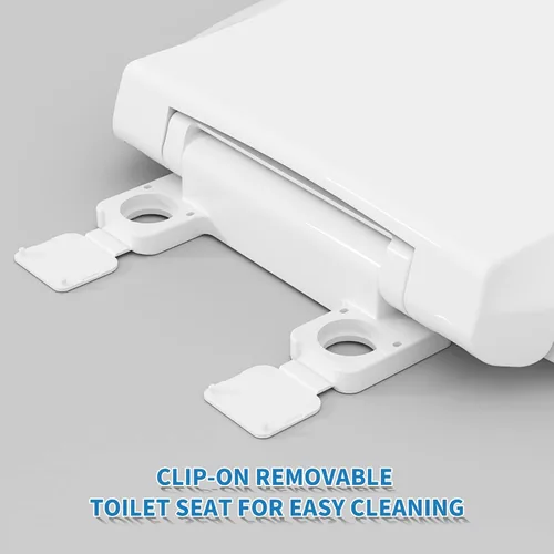 Miniatura 6 de Hibbent Asiento de inodoro de entrenamiento para ir al baño, asiento magnético integrado, tapa con tapa, nunca se afloja y cierra lentamente