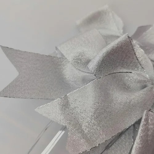 Miniatura 6 de 36 lazos plateados metálicos de 4-1/2 pulgadas con lazos giratorios para envolver regalos, embalaje, decoración de Navidad (4.5 pulgadas, plateado)