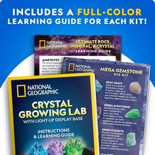 Miniatura 6 de National Geographic Rock Collection Box for Kids – Gemstones and Crystals Set with Geodes and Real Crystals, Rocks and Minerals, Geology Science