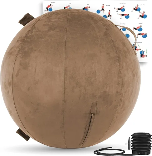 Miniatura 15 de Husband Pillow Exercise Ball, Cover with Pump for Yoga, Pilates, Fitness Balance Stability, Office Ball Chair Seat. Soft & Slip Resistant, Pro Guide