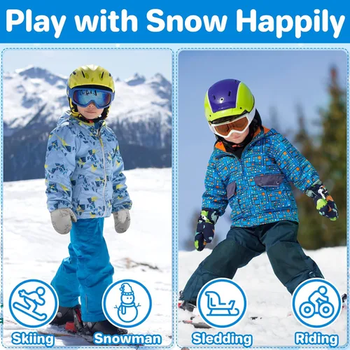 Miniatura 3 de QikQik Guantes de invierno impermeables para niños pequeños - Guantes de nieve para bebés