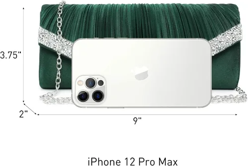 Miniatura 4 de Dasein Bolsos de mano para mujer, bolsos de noche formales con diamantes de imitación para boda, fiesta, baile de graduación, bolso elegante Verde
