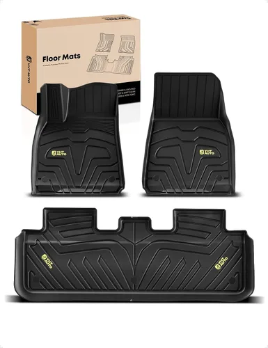 YHTAUTO Alfombrillas de Coche de Ajuste Personalizado para Tesla Model Y 2025-2020 (5 Asientos), No para Juniper, 1ª y 2ª Fila Alfombrillas de Coche