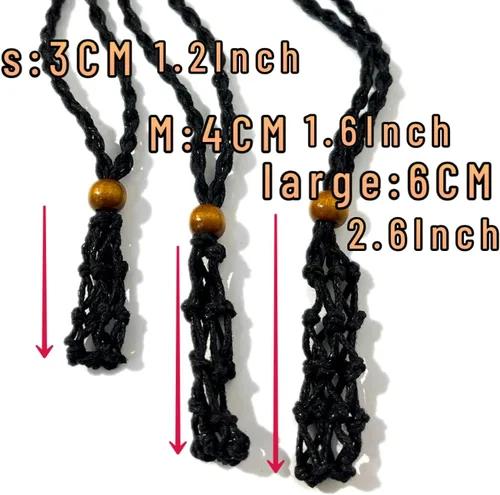 Miniatura 3 de Portadores de Cristal de Cordón de Collar Negro Extra Súper Grande Hechos a Mano Jaula de Cuarzo, Pulsera DIY Fabricación de Joyas Cuentas de Madera