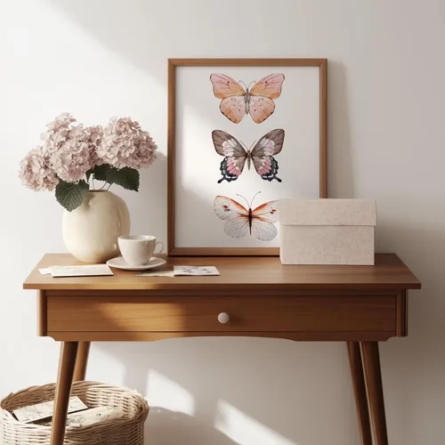 Miniatura 5 de Arte de pared de mariposas - Decoración de mariposas rosadas - Impresión artística de acuarela - 11 x 14 - Póster sin marco