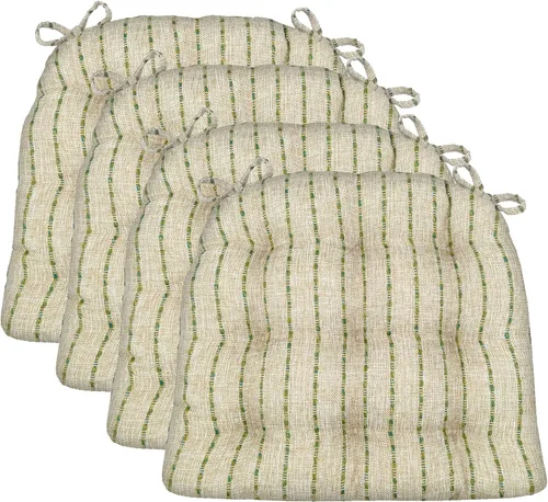 Miniatura 14 de Barnett Home Decor Cojines para silla de comedor Brisbane plateado gris con lazos - Tamaño mediano 16.5 x 18 Almohadilla para silla - Relleno