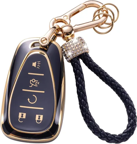 Miniatura 39 de Gematay Funda protectora para llavero VW Volkswagen con cordón para llavero, compatible con VW Jetta Golf Polo MK7 Passat Beetle Smart Key Case