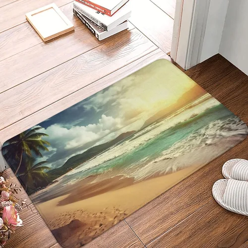 Miniatura 10 de Tapete para puerta delantera, estampado de peonías, primavera, tapete de bienvenida, absorbente, antideslizante, tapete de entrada suave, alfombra