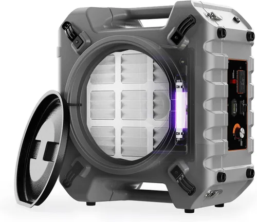 Abestorm Depurador de aire HEPA para uso doméstico/comercial/industrial, filtración de 4 etapas con luz UV-C, máquina de aire negativo para