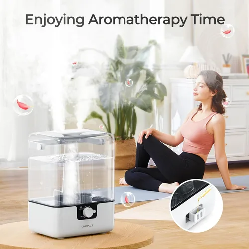 Miniatura 5 de CHIVALZ Humidificadores para dormitorio, humidificadores de niebla fría de 6 L para guardería, silenciosos de 26 dB, tiempo de funcionamiento de 50
