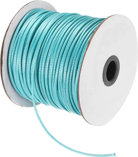 Miniatura 76 de MECCANIXITY Cordón encerado de poliéster encerado de 0.020 in, cuerda de cera de 175 yardas para hacer pulseras, collares, cuentas, joyería y Negro