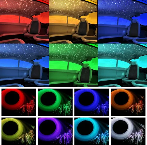 Miniatura 3 de AMKI Luces de fibra óptica de 16 W, kit de luz de techo Starlight con aplicación/control remoto, modo activado por sonido para decoración