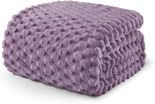 Miniatura 16 de Exclusivo Mezcla - Manta de vellón extragrande, 50 x 70 pulgadas, elegante, tela jacquard suave, mullida, acogedora y ligera, para invierno